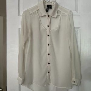 Fun & Flirt long sleeve Blouse. size S, creme/off white. Urban Outfitters
